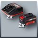 4. Einhell GE-CM 43 Li M Kit Kosiarka do trawnika typu push Bateria Czarny, Szary, Czerwony