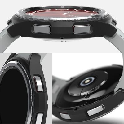 5. Etui Ringke Slim 2-pack na Samsung Galaxy Watch 6 Classic 43 mm - czarny i przezroczysty