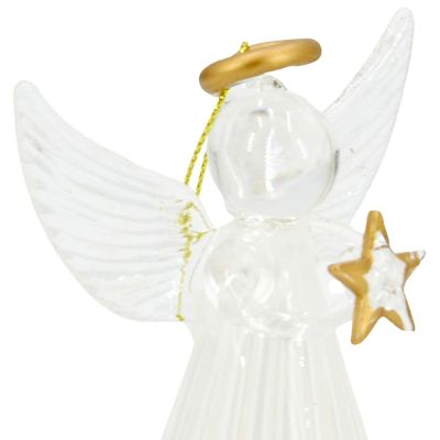 4. BOMBKA SZKLANA FORMÓWKA ANIOŁ 14CM SASKA GIFT & DECOR