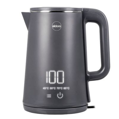 ELDOM CZAJNIK BEZPRZEWODOWY C515S ORRA 1,8L 2000W, SZARY, 5 PROGRAMÓW 45,55,70,85,100°C, PODTRZYMYWANIE TEMPERATURY
