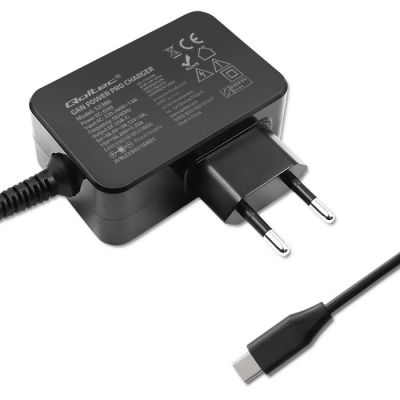 9. QOLTEC ŁADOWARKA GAN POWER PRO | 1XUSB-C | 65W | 5-20V | 3-3.25A | CZARNA