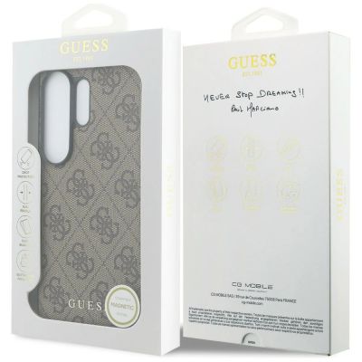 7. Etui Guess 4G Classic Logo Charm MagSafe na Samsung Galaxy S26 Ultra - brązowe