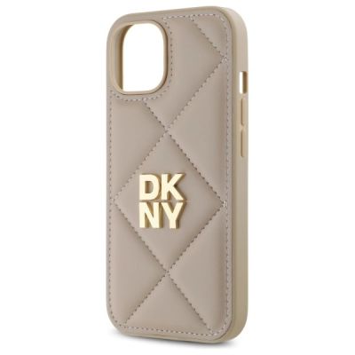 6. Etui DKNY Quilted Stack Logo na iPhone 15 - beżowe