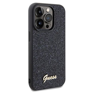 4. Etui Guess Disco Metal Script na iPhone 14 Pro - czarne