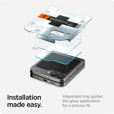 10. Szkło hartowane Spigen Glas.tR EZ Fit na Samsung Galaxy Z Flip 6 - 2 szt.