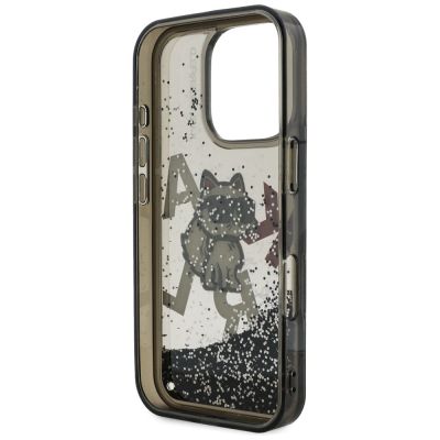 7. Etui Karl Lagerfeld Liquid Glitter Choupette Logo na iPhone 16 Pro Max - czarne