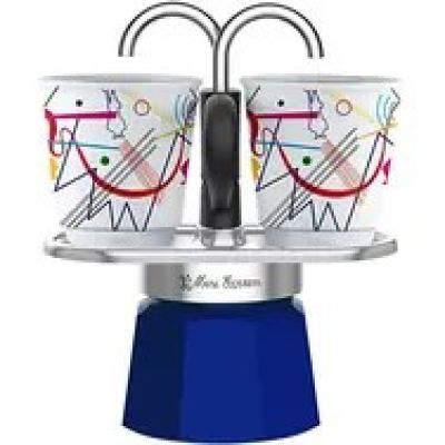 2. Bialetti Mini Express Kandinsky Kawiarka moka Niebieski, Srebrny
