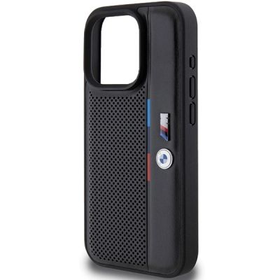 6. Etui BMW Perforated Tricolor Line na iPhone 15 Pro - czarne