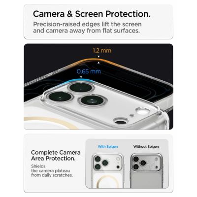 12. Etui Spigen Ultra Hybrid MagSafe na iPhone 18 Pro Max / 17 Pro Max - przezroczysto-złote