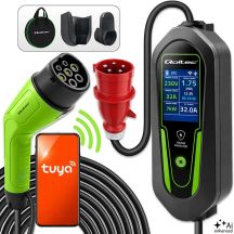 Qoltec Ładowarka do samochodu elektrycznego EV i hybryd z regulacją 2w1 Typ2 | 7kW | 230V | CEE 32A | Wi-Fi | Tuya | Smart life | LCD |  5m