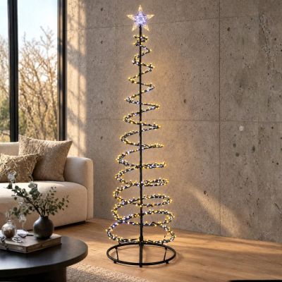 6. CHOINKA DEKORACYJNA 756LED WATERFALL 210CM BLACK