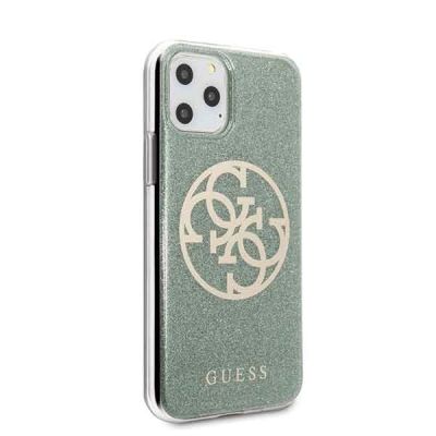 5. Guess GUHCN58PCUGLKA iPhone 11 Pro khaki hard case 4G Circle Glitter