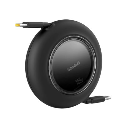4. Kabel Baseus Free2Pull Mini 100W zwijany USB-C - USB-C 2m - czarny