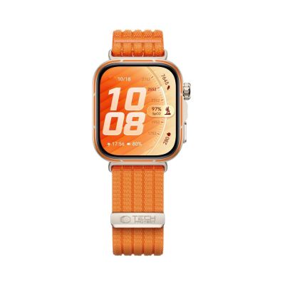 3. Pasek Tech-Protect Nylon an Huawei Watch Fit 3 / 4 / 4 Pro / 5 / 5 Pro - pomarańczowy