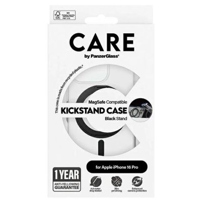 5. Etui CARE by PanzerGlass Feature Kickstand Case z MagSafe na iPhone 16 Pro - czarne