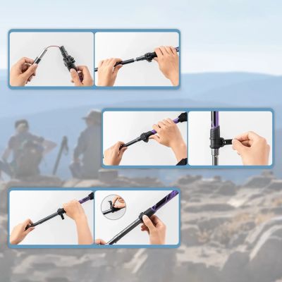6. Kijek trekkingowy Qunature nordic walking aluminiowy 110 - 130 cm 1 szt. - fioletowy