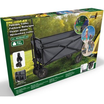 11. WÓZEK TURYSTYCZNO PLAŻOWY SKŁADANY 82X52X63CM Z UCHWYTEM