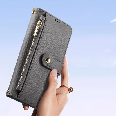 9. Etui skórzane Dux Ducis Lawa na iPhone 16  - szare
