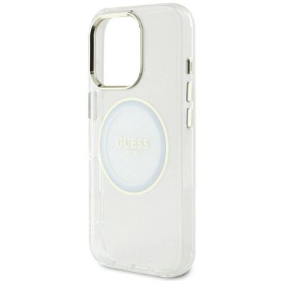6. Etui Guess IML Metal Colored Circle Classic Logo MagSafe na iPhone 16 Pro Max - białe
