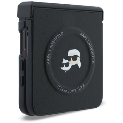 7. Etui Karl Lagerfeld Karl&Choupette Pins MagSafe na Samsung Galaxy Z Flip 8 - czarne