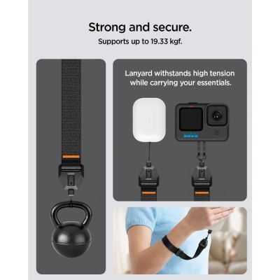 9. Smycz Spigen Universal Adjustable Lanyard Strap Wrist do telefonu - czarne