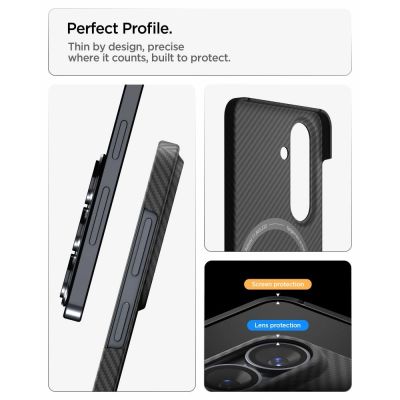 16. Etui Spigen AirSkin Aramid Mag MagSafe na Samsung Galaxy S26 - czarne
