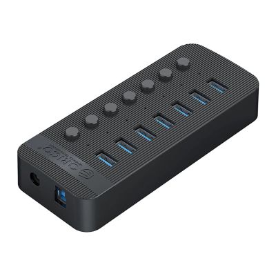 2. Hub Orico CT2U3-7AB 7x USB-A 3.0 z włącznikami - czarny