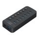 2. Hub Orico CT2U3-7AB 7x USB-A 3.0 z włącznikami - czarny