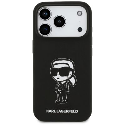 3. Etui Karl Lagerfeld Silicone Karl Sketch & Logo MagSafe na iPhone 17 Pro - czarne