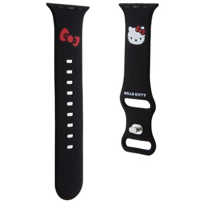3. Pasek Hello Kitty Silicone Kitty Head na Apple Watch 38/40/41mm - czarny