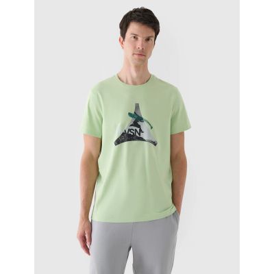 T-shirt regular z nadrukiem męski 4F 4FRAW24TTSHM2301-41S