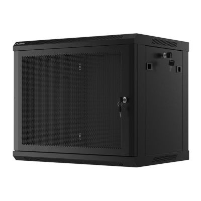 8. SZAFA INSTALACYJNA RACK WISZĄCA 19" 9U 600X450 CZARNA DRZWI PERFOROWANE LANBERG (FLAT PACK)