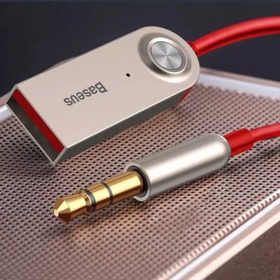 17. Baseus BA01 odbiornik dźwięku Bluetooth 5.0 kabel adapter audio AUX jack czarny (CABA01-01)