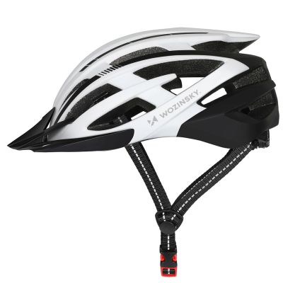 2. Kask rowerowy MTB Wozinsky z odpinanym daszkiem i tylną lampką USB 57-62 cm - czarno-biały