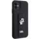 4. Etui Karl Lagerfeld Gripstand Saffiano Karl&Choupette Pins na iPhone 11 / Xr - czarne