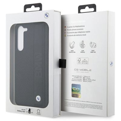 8. Etui BMW Leather Textured & Stripe na Samsung Galaxy S23+ - czarne