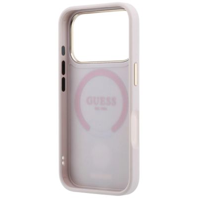 7. Etui Guess 4G with Stripe Round and Classic Logos MagSafe na iPhone 17 Pro / 18 Pro - różowe