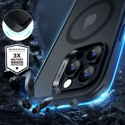 2. Zestaw etui ESR Classic Hybrid Halolock MagSafe + szkło hartowane na iPhone 16 Pro Max  - półprzezroczyste z czarną ramką