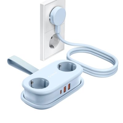 Listwa zasilająca Orico AP3 20W GaN 5w1 2x AC + 2x USB-A + 1x USB-C - niebieska