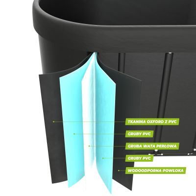 8. VIRTUFIT WANNA LODOWA OWALNA 500 LITRÓW ANTRACYT Z AKCESORIAMI
