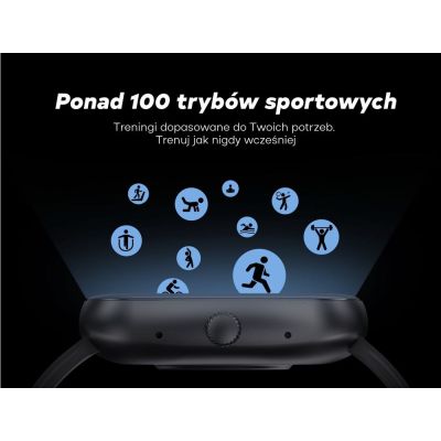 17. Smartwatch Damski GRAVITY GT18-5 Czarny Pasek Silikonowy + Szary Pasek