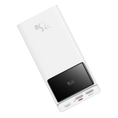 6. Powerbank Baseus EnerFill FP41 30000mAh 22.5W z kablem Baseus Simple USB-A - USB-C 3A 30cm - biały