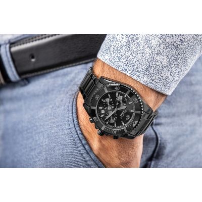 4. Zegarek Męski Giewont Chronograph Sapphire Czarno Tytanowy GW3970-B1
