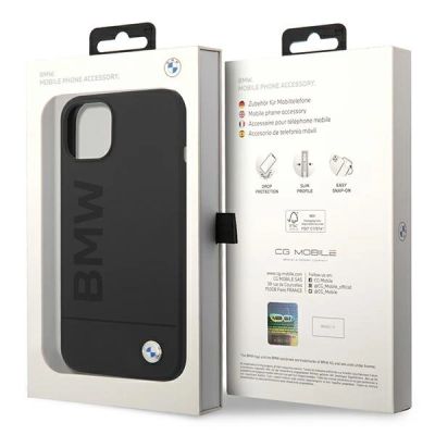 9. Etui BMW Silicone Signature Logo MagSafe na iPhone 14 Plus - czarne