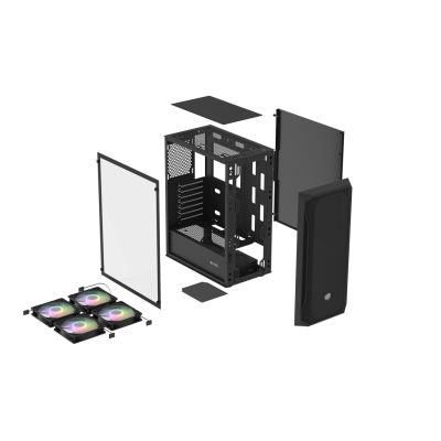 7. FURY OBUDOWA KOMPUTEROWA FURY SHOBO SH4F RGB MIDI Z OKNEM CZARNA
