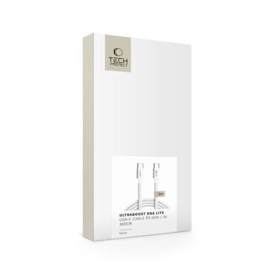 9. Kabel Tech-Protect Ultraboost Lite USB-C / USB-C 60W / 3A 300 cm - biały