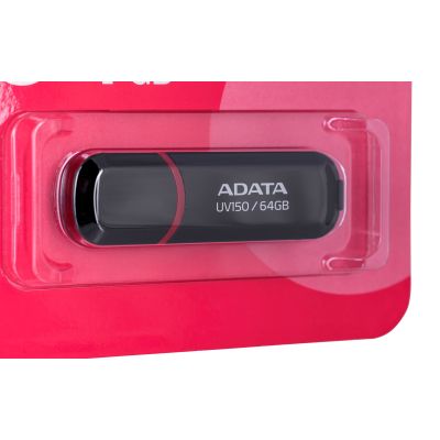 3. Pendrive ADATA UV150 AUV150-64G-RBK (64GB; USB 3.0; kolor czarny)
