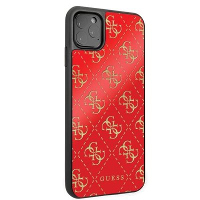 5. Etui Guess 4G Double Layer Glitter na iPhone 11 Pro Max - czerwone