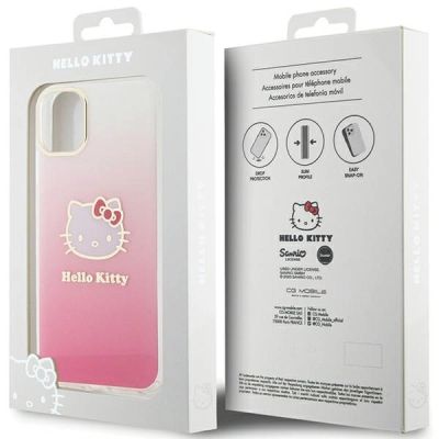 8. Etui Hello Kitty IML Gradient Electrop Kitty Head na iPhone 11 / Xr - różowe