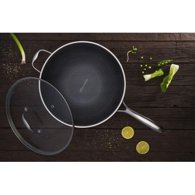 5. Wok z powłoką DIAMOND Kohersen Black Cube z pokrywką (32 cm ; 5,1l)